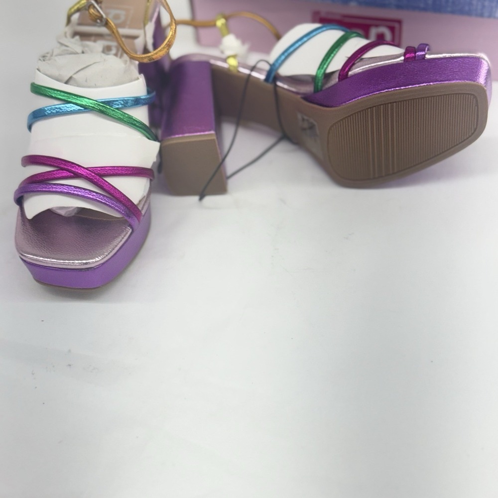 NIB Pop Women's Size 8M Kallie Metallic Rainbow Platform Heels Strappy Sandals - Picture 3 of 3